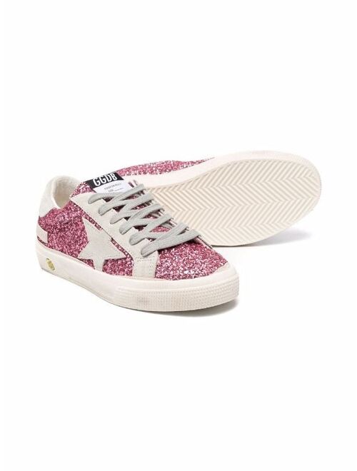 Golden Goose Kids Superstar low-top glitter sneakers