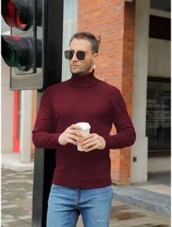 Men Solid Turtleneck Sweater