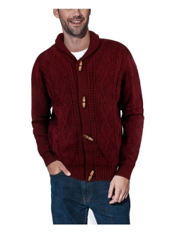 X-Ray Men's Shawl Collar Cable Knit Cardigan