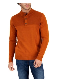 Men's Button Mock Neck Sweater, Created for Macy's