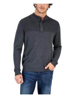 Men's Button Mock Neck Sweater, Created for Macy's