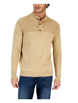 Men's Button Mock Neck Sweater, Created for Macy's