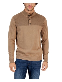 Men's Button Mock Neck Sweater, Created for Macy's