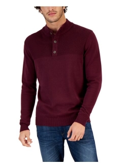 Men's Button Mock Neck Sweater, Created for Macy's