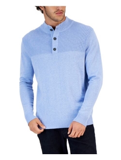 Men's Button Mock Neck Sweater, Created for Macy's