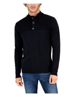 Men's Button Mock Neck Sweater, Created for Macy's