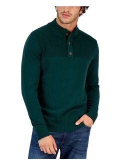 Men's Button Mock Neck Sweater, Created for Macy's