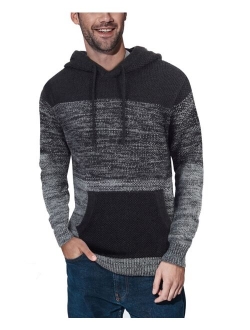 X-Ray Men's Color Blocked Hooded Sweater