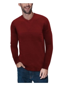 X-Ray Men's V-Neck Honeycomb Knit Sweater