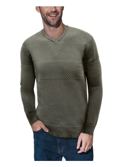 X-Ray Men's V-Neck Honeycomb Knit Sweater