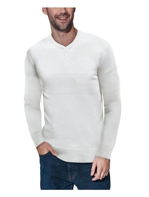 X-Ray Men's V-Neck Honeycomb Knit Sweater