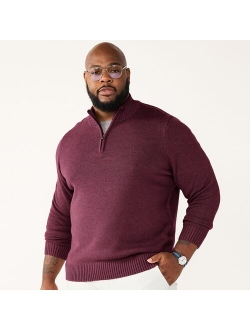 Big & Tall Sonoma Goods For Life Quarter-Zip Sweater