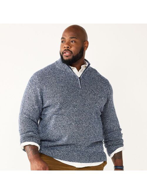 Big & Tall Sonoma Goods For Life Quarter-Zip Sweater