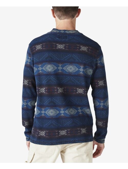 Lucky Brand Men's Washed Snap-Button Henley Sweater