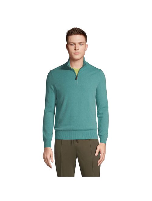 Men's Lands' End Cashmere Quarter-Zip Sweater