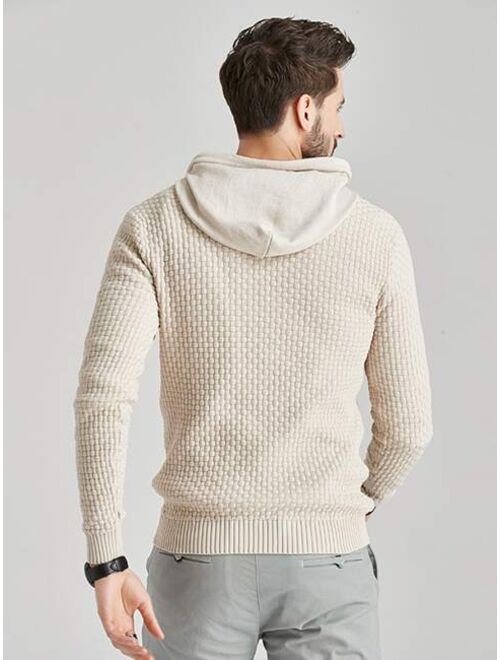 Shein Men Patch Detail Hooded Sweater