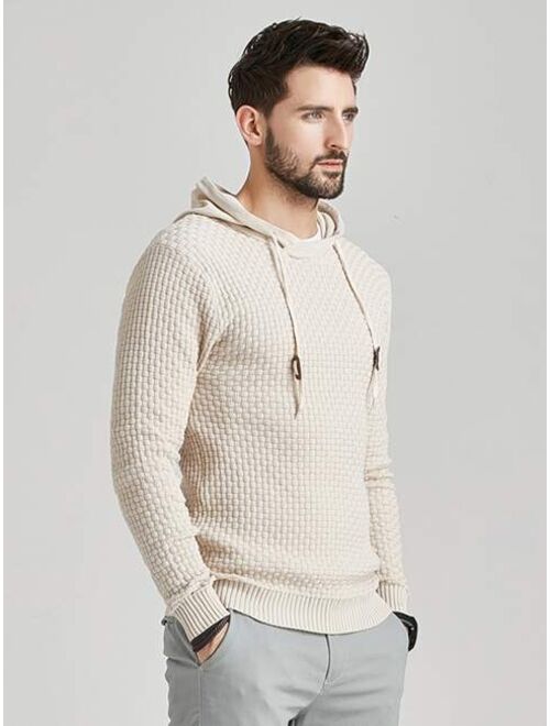 Shein Men Patch Detail Hooded Sweater