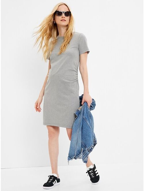 Gap Maternity Ruched Crew Neck T-Shirt Dress