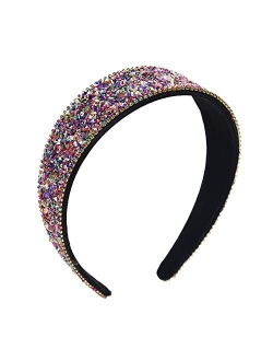 MHDGG Pearl Headbands for Women Stone Rhinestone Decor Headband Bling Faux Rhinestones Hairbands Bridal Hair Hoop Wedding Hair Accessories for Women Girls