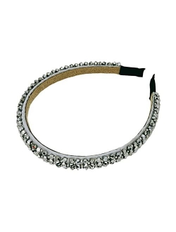 Ruihfas Fashion Sparkle 4 Rows Crystal Rhinestone Headbands Beaded Hair Hoop Band (Black)