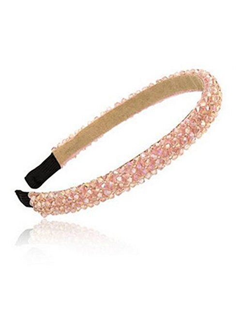 Ruihfas Fashion Sparkle 4 Rows Crystal Rhinestone Headbands Beaded Hair Hoop Band (Black)