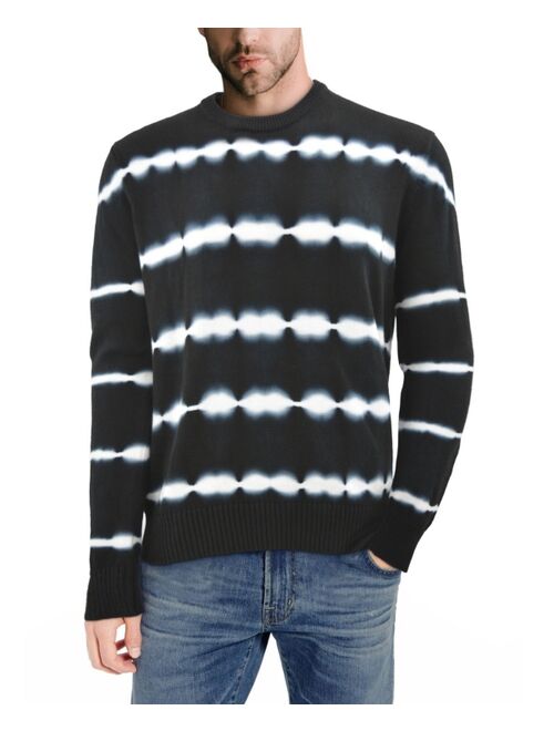 X-Ray Men's Striped Tie Dye Crew Neck Sweater