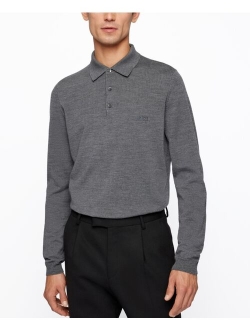 BOSS Men's Merino Slim-Fit Polo Sweater