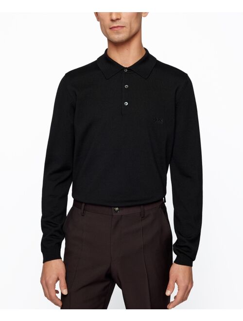 Hugo Boss BOSS Men's Merino Slim-Fit Polo Sweater