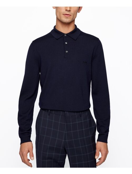 Hugo Boss BOSS Men's Merino Slim-Fit Polo Sweater