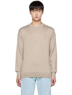 Maison Kitsune Beige Fox Head Sweater