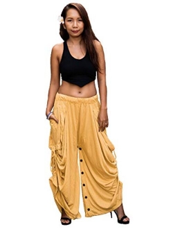 Thaluta Women's Palazzo Pants Wide Leg Lounge Convertible Maxi Skirt with Pockets Casual Comfy Trousers