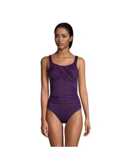 Women's Slender Carmela Tummy Control Chlorine Resistant Scoop Neck One Piece Swimsuit