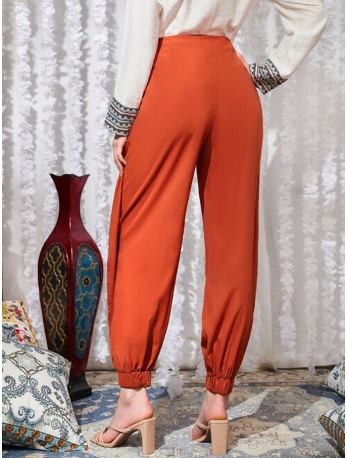 Shein Twist Front Wrap Hem Pants