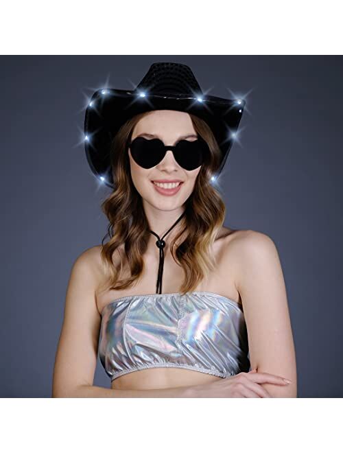 Funcredible Space Light Up Cowgirl Hat with Glasses