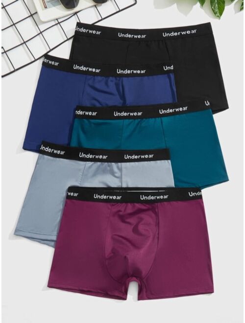 Shein Men 5pcs Letter Tape Waist Boxer Brief