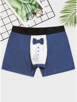 Men Bow Print Boxer Brief