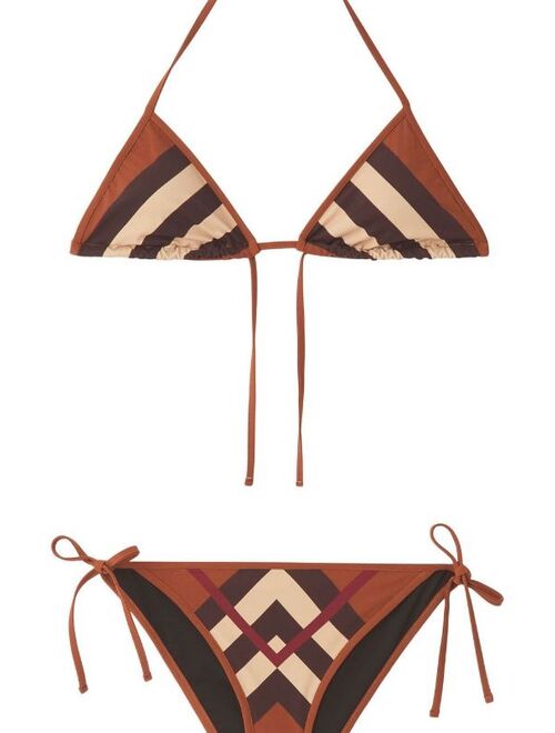 Burberry Chevron Check triangle bikini