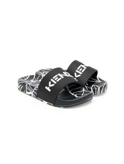 Kids animal-print logo sandals