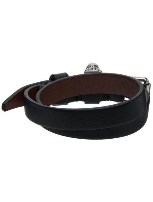 Alexander McQueen Black Double Wrap Skull Bracelet