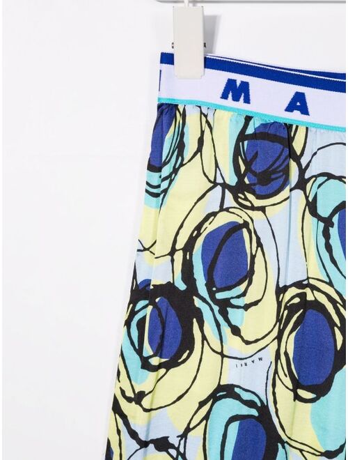 Marni Kids abstract-pattern wide-leg trousers