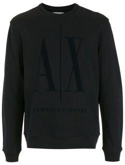 logo-print knitted jumper