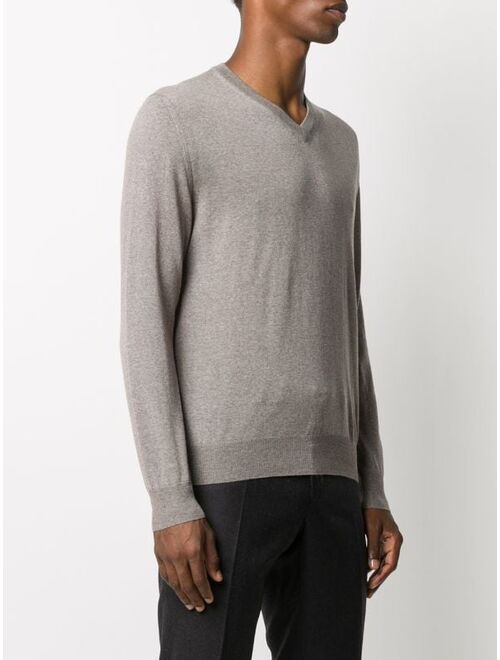 Canali V-neck long-sleeved jumper