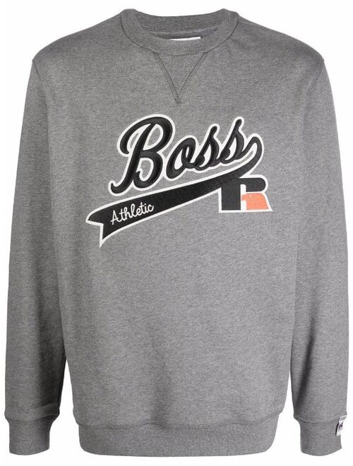 BOSS logo-embroidered long-sleeve sweatshirt