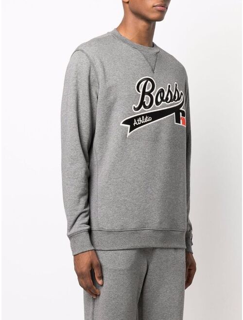 BOSS logo-embroidered long-sleeve sweatshirt