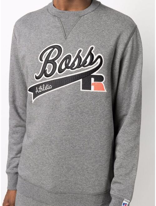 BOSS logo-embroidered long-sleeve sweatshirt