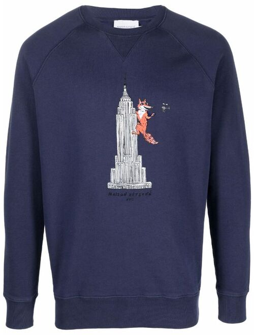 Maison Kitsune skyscraper-print jumper