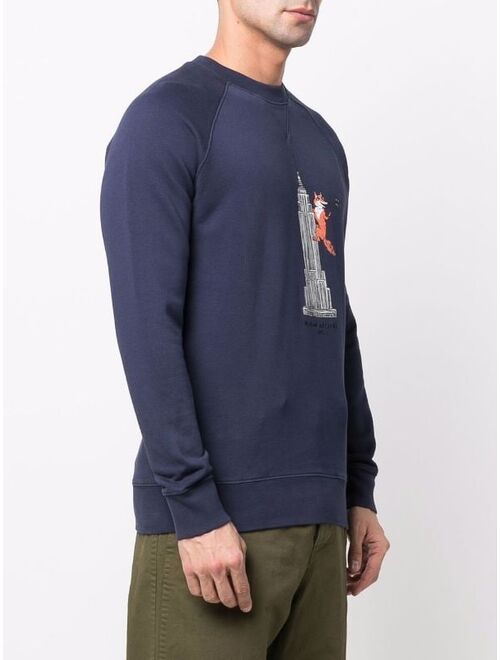 Maison Kitsune skyscraper-print jumper