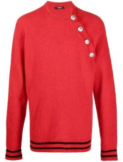 button-embossed knitted jumper