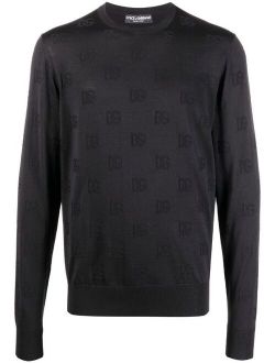 DG-print silk jumper