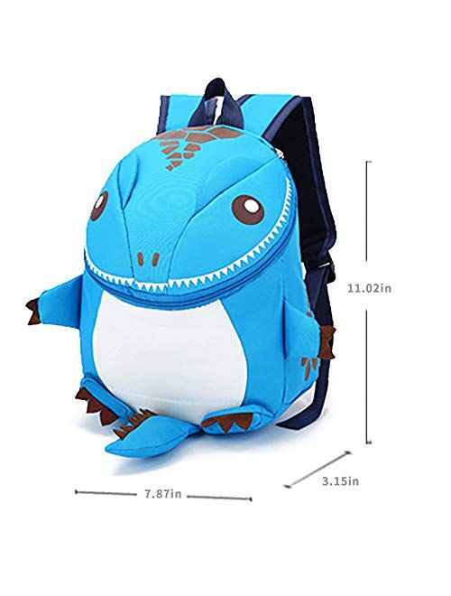 HANZE Dinosaur Backpack Toddler Kids Child Cute Fashion Waterproof 3D Cartoon Bag for Boys and Girls Toddlers, Blue